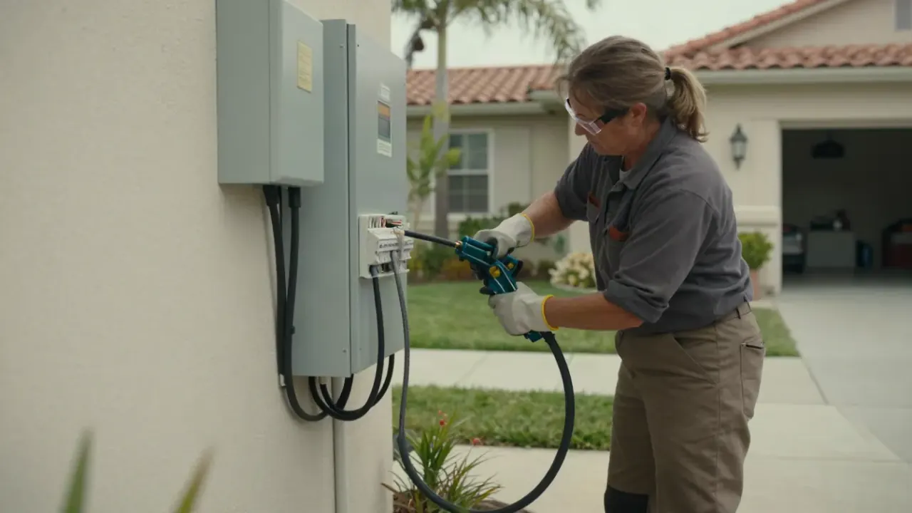 Dedicated 240V Circuit Installation in Redondo Beach, California: licensed electrician pulling heavy-gauge insulated copper